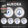 Style Kit -  Metric Tribal White , Blue Modern Needles, Chrome Trim Rings