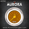 Tachometer Gauge with emblem - Omega Brown , Yellow Modern Needles, Chrome Trim Rings ~ Style Kit Installed