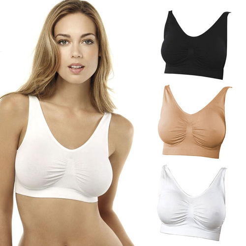 Comfortisse&#8482; Bras - 3 Pack - White, Black, Nude - Medium