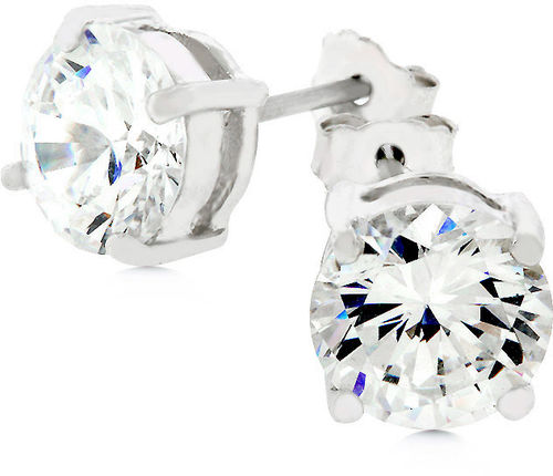 Sterling Silver Round Cut Stud Earrings