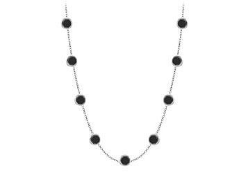By the yard Necklaces in 14k white gold 1 carat black diamonds station