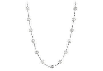 Half Carat Diamond By The Yard 16 Inch Necklace in White Gold 14K