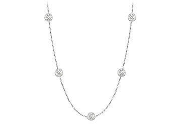 diamond necklace by the yard 36 inch long with 0.50 carat diamonds in 18K White Gold