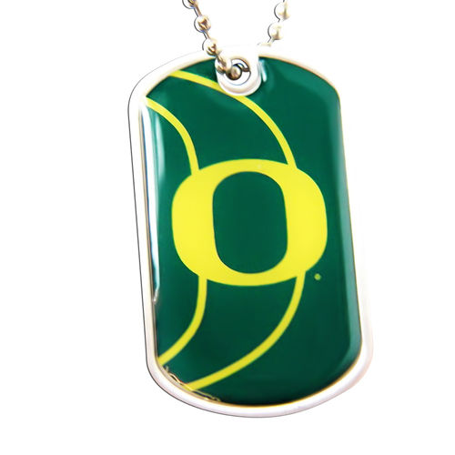 Oregon Ducks NCAA College Team Logo Pet Dog Tag ID Domed Necklace Neck Tag Charm Chain