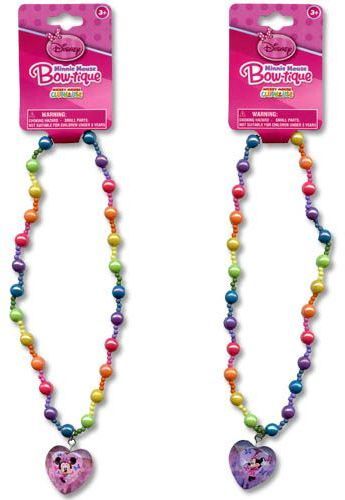 Minnie Mouse Bowtique 16 Pearl Necklace 1.5 3D Gem Case Pack 72