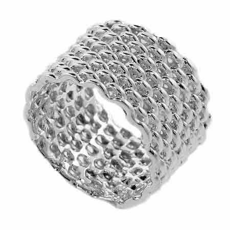 Sterling Silver Designer Mesh Ring