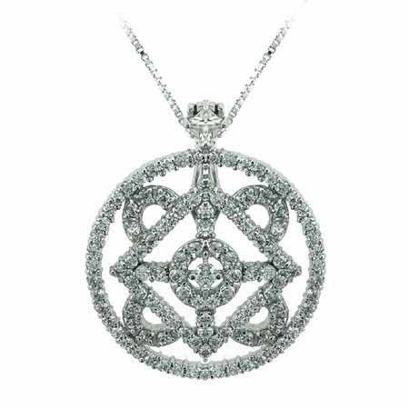 Aristocratic Sterling Silver Simulated Diamond cz Pendant