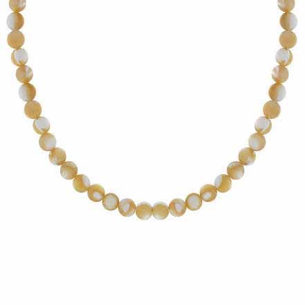 Sterling Silver 4mm Genuine Natural Mother of Pearl Stone Bead Beaded Chain 15-19&quot; Necklace