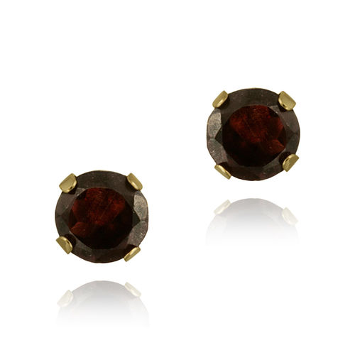 14K Yellow Gold 1.3ct Garnet Stud Earrings, 5mm