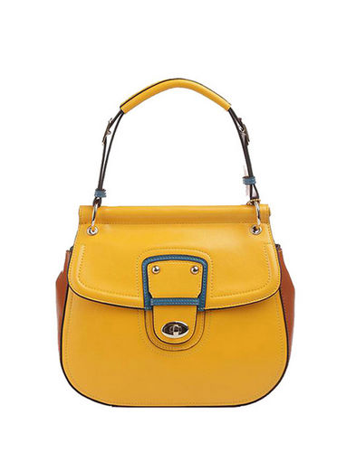 Y.A.R Lovely Vintage Twist Lock Handbag-Yellow