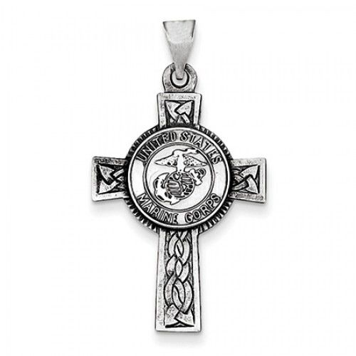 Us Marines Pendant in Sterling Silver - Gorgeous - Unisex Adult