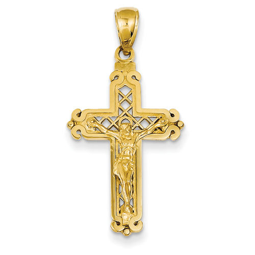 Crucifix Pendant in 14kt Yellow Gold - Tempting - Unisex Adult