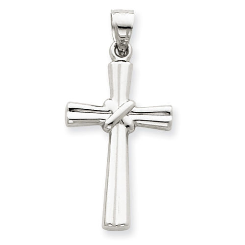 Latin Cross Pendant in 14kt White Gold - Seductive - Unisex Adult