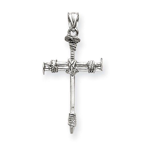 Cross Pendant in White Gold - 14kt - Great - Unisex Adult