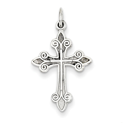 Latin Cross Pendant in White Gold - 14kt - Wonderful - Unisex Adult