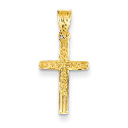 Cross Pendant in Gold - 14kt Yellow - Unisex Adult - Tantalizing