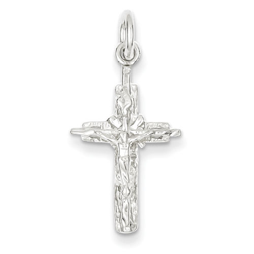 Crucifix Pendant in Sterling Silver - Shapely - Unisex Adult
