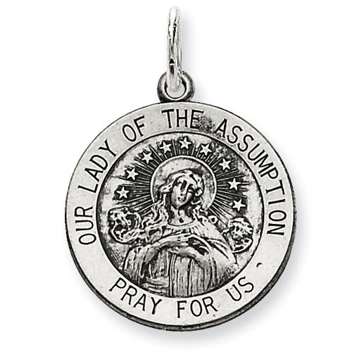 Our Lady of Assumption Pendant in Sterling Silver - Spectacular - Women