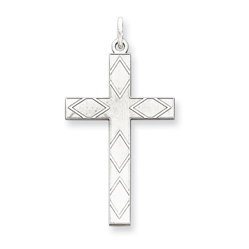Cross Pendant in Sterling Silver - Brilliant - Glossy Polish