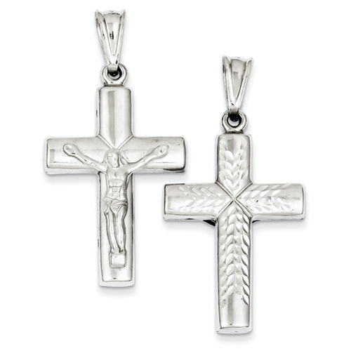 Cross Pendant in Sterling Silver - Unisex Adult - Divine - Mirror Polish
