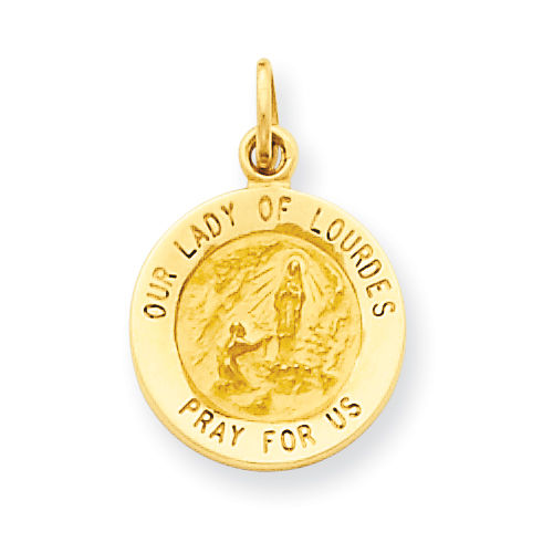 Our Lady of Lourdes Pendant in Yellow Gold - 14kt - Exquisite - Women