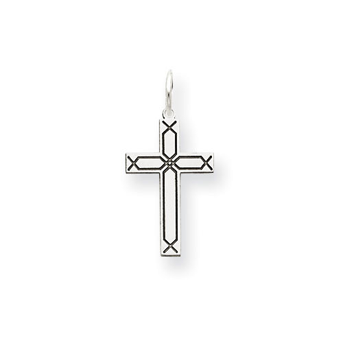 Cross Pendant in 14kt White Gold - Unisex Adult - Enticing