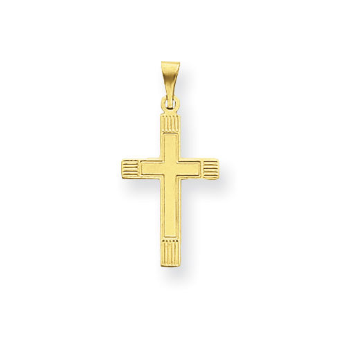 Latin Cross Pendant in Yellow Gold - 14kt - Adorable - Unisex Adult