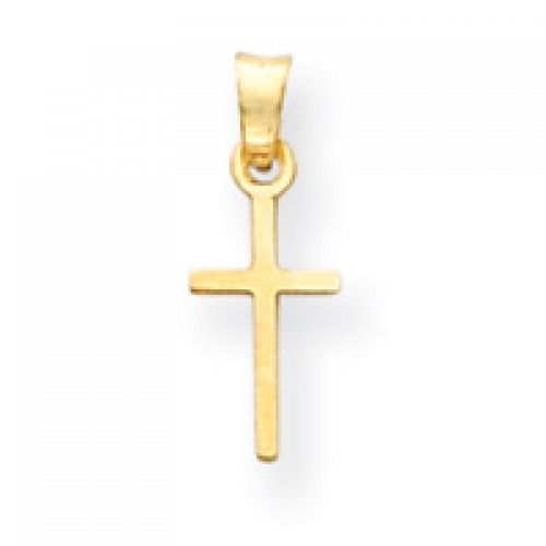 Cross Pendant in 14kt Yellow Gold - Adorable - Unisex Adult
