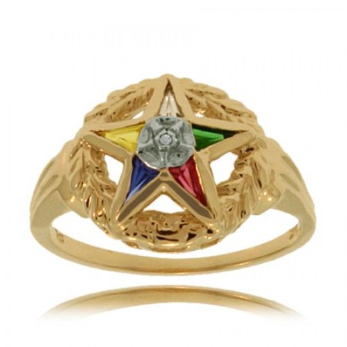Ladies Order of the Eastern Star Ring Diamond 10k Gold