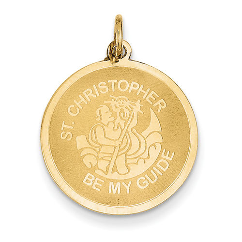 Saint Christopher Pendant in 14kt Yellow Gold - Unisex Adult - Interesting