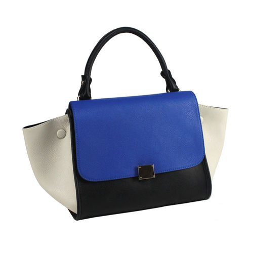 Blue Trapeze Leather Bag