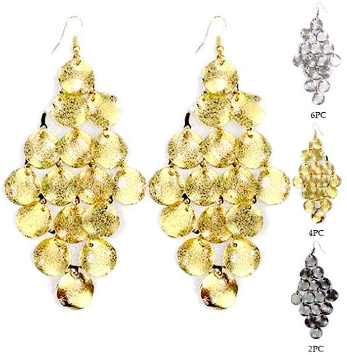 Earring Metallic Brushed Chandelier Case Pack 72