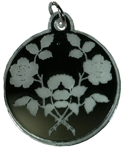 Double roses pendant (no chain) with 1 inch acrylic bead