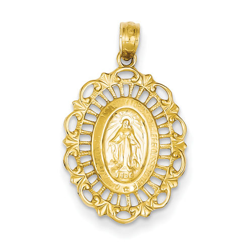 Immaculate Conception Pendant in 14kt Yellow Gold - Compelling - Women