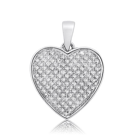 925 STERLING SILVER 0.11 CTTW DIAMOND LADIES PENDANT