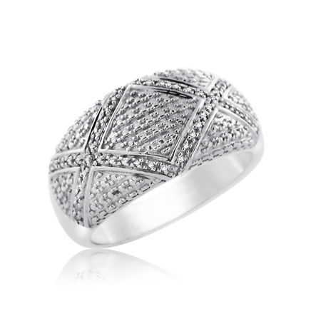 92.5 STERLING SILVER 0.09 CTTW DIAMOND LADIES RIGHT HAND BAND