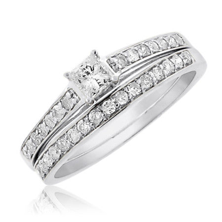 10KT W-GOLD 0.52 CTTW DIAMOND LADIES BRIDAL SET