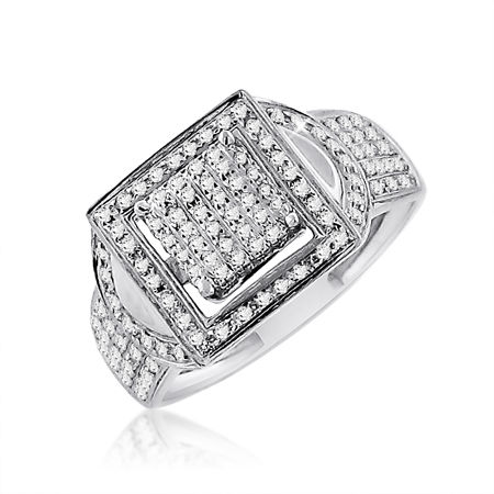 10KT W-GOLD 0.30 CTTW DIAMOND MICROPAVE LADIES RING