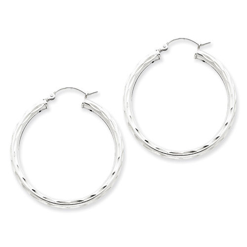 Round Earrings - Hoop in Sterling Silver - Hinge W/ Post Backs - Tempting