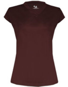 Badger Solid Color Cap Sleeve Ladies Jersey Maroon XL