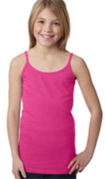LA T Girls Spaghetti Strap Tank Raspberry Sorbet M