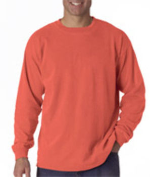 Chouinard Adult Cotton Long-Sleeve Tee Bright Salmon PgmDye L