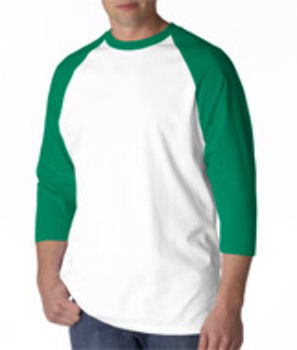 Anvil Adult Baseball Tee White/ Kelly S