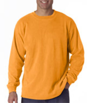 Chouinard Adult Cotton Long-Sleeve Tee Tangerine PgmDye L