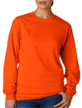 Hanes Adult Tagless Long-Sleeve T-Shirt Orange M