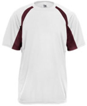 Badger Youth Tee White/ Maroon S