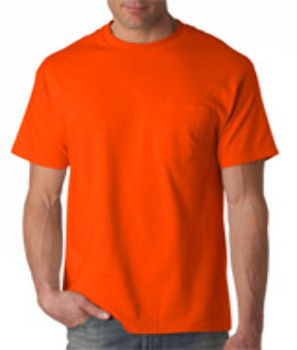Hanes Adult Beefy-T T-Shirt with Pocket Orange S