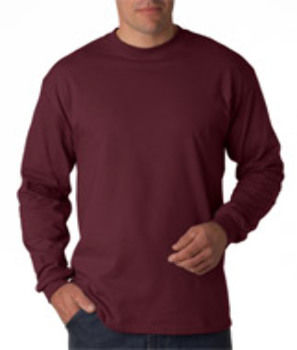 Hanes Adult Beefy-T Long-Sleeve T-Shirt Maroon L