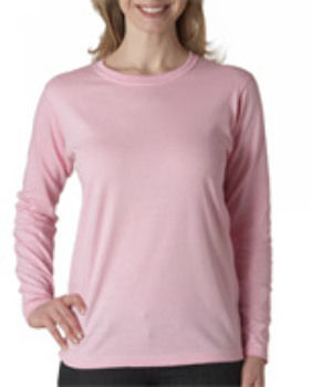 Anvil Ladies' Long-Sleeve Heavyweight Tee Charity Pink 2XL