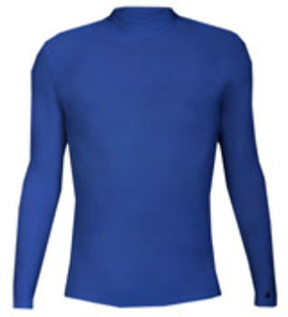 Badger Long Sleeve Mock Neck Blended Compression Tee Royal L